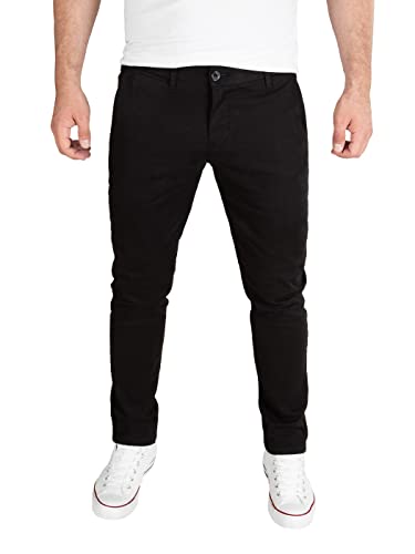 WOTEGA Adriano - Schwarze Herren Chino Hose - Chinohose Mit Stretch - Baumwoll Herrenhose, Schwarz (Black 194008), W29/L30 von WOTEGA