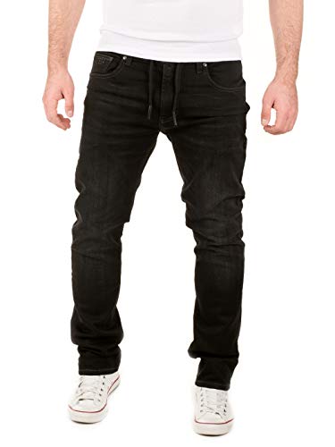 WOTEGA Noah - Jogger Jeans Herren Hosen - Denim Jogginghose - Sweatpants Jogginghose, Schwarz (Phantom Black 3R4205), W32/L38 von WOTEGA