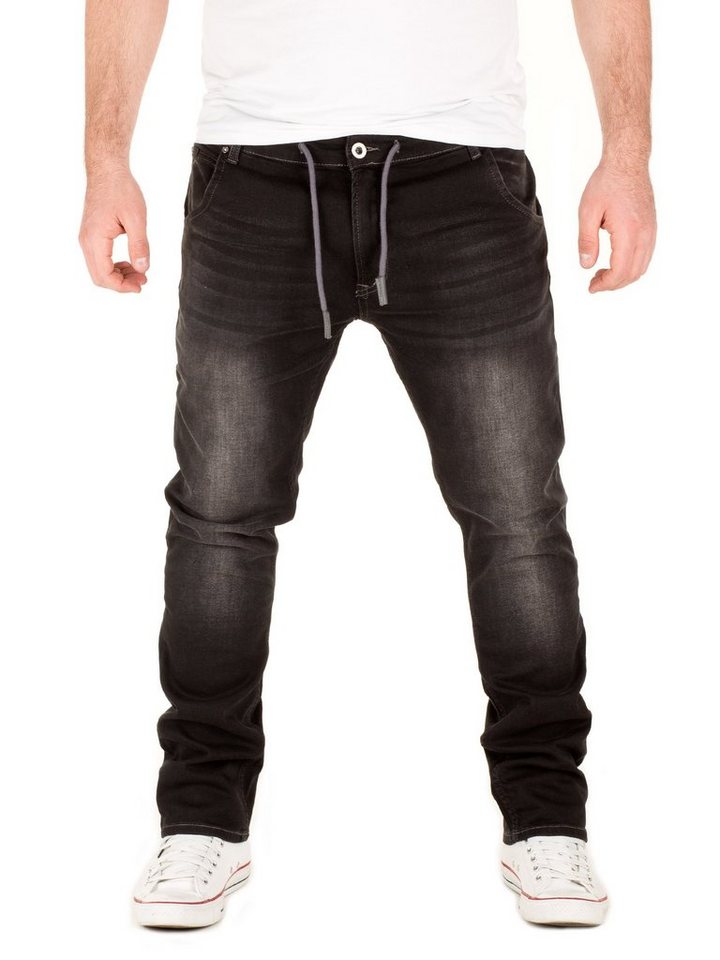 WOTEGA Slim-fit-Jeans Herren Jogginghose in Jeans-Look Joshua Stretch Hose in Jogging Jeans Sweathosen Denim von WOTEGA