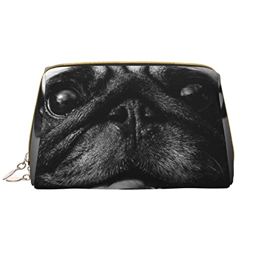 WOWBED Lustige Make-up-Tasche aus Leder mit Mops-Motiv, groß, für Reisen und Mädchen, Weiss/opulenter Garten, Einheitsgröße von WOWBED