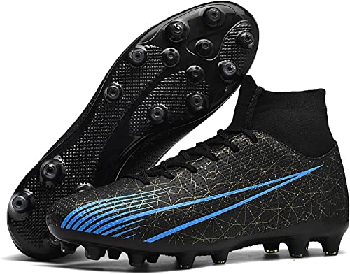 WOWEI Fußballschuhe Herren Fußballschuhe Professionelle High Top Spike Cleats Junge Kinder Fussballschuhe Outdoor Sport Trainingsschuhe Sportschuhe (17 RT, 36EU) von WOWEI