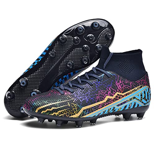 WOWEI Fußballschuhe Herren Fußballschuhe Professionelle High Top Spike Cleats Junge Kinder Fußballspiel Schuhe Outdoor Sport Trainingsschuhe Fussballschuhe Sportschuhe (22 RT, 43EU) von WOWEI