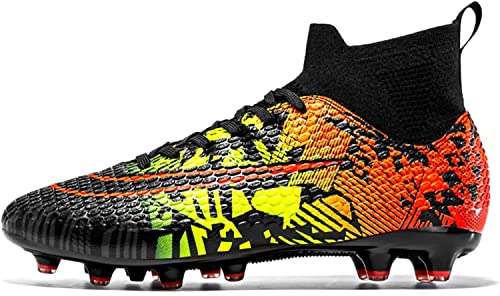 WOWEI Fußballschuhe Herren Fußballschuhe Professionelle High Top Spike Cleats Junge Kinder Fußballspiel Schuhe Outdoor Sport Trainingsschuhe Fussballschuhe Sportschuhe (29 RT, 41EU) von WOWEI