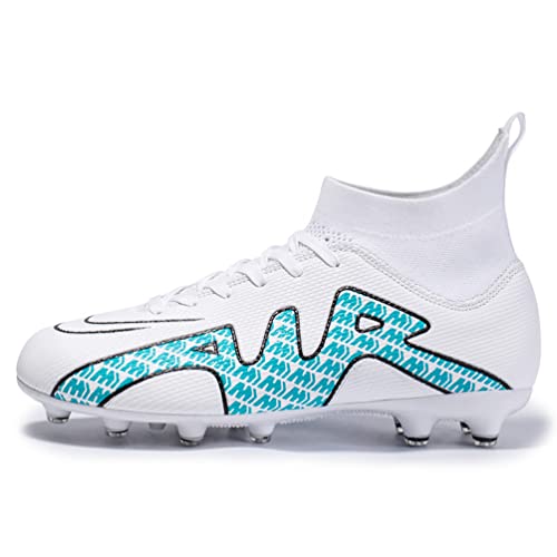 WOWEI Fußballschuhe Herren Fußballschuhe Professionelle High Top Spike Cleats Junge Kinder Fußballspiel Schuhe Outdoor Sport Trainingsschuhe Fussballschuhe Sportschuhe (3 RT, 33EU) von WOWEI