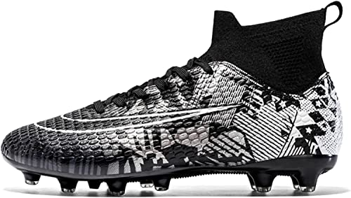 WOWEI Fußballschuhe Herren Fußballschuhe Professionelle High Top Spike Cleats Junge Kinder Fussballschuhe Outdoor Sport Trainingsschuhe Sportschuhe (30 RT, 38EU) von WOWEI