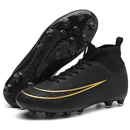 WOWEI Fußballschuhe Herren Fußballschuhe Professionelle High Top Spike Cleats Kinder Junge Fußballspiel Schuhe Fussballschuhe Outdoor Trainingsschuhe Sportschuhe (4 ATG, 37EU) von WOWEI