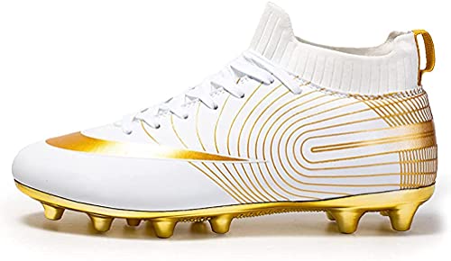 WOWEI Fußballschuhe Herren High Top Spike Cleats Athletics Spikes Professionelle Fußballschuhe Kinder Trainingsschuhe Turnschuhe Sport Fußball Stiefel Wettkampf (Hoch Stil 3, EU37) von WOWEI