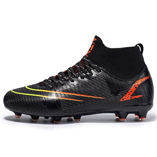 WOWEI Fußballschuhe Herren High Top Spike Cleats Athletics Spikes Professionelle Fußballschuhe Kinder Trainingsschuhe Turnschuhe Sport Fußball Stiefel Wettkampf (Hoch Stil 5, EU37) von WOWEI