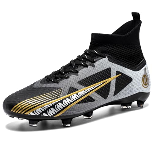 WOWEI Fußballschuhe Herren High Top Spike Cleats Outdoor Athletics Spikes Professionelle Fußballschuhe Trainingsschuhe Kinder Herren Turnschuhe Sport Fußball Stiefel (BT-C13, 34EU) von WOWEI