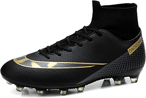 WOWEI Fußballschuhe Herren High Top Spike Microfaser Cleats Professionelle Fussballschuhe Jugen Athletics Trainingsschuhe Outdoor Turnschuhe Kinder Fußball Stiefel (UKN-14, 43EU) von WOWEI