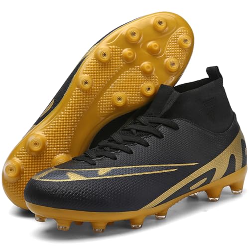 WOWEI Fußballschuhe Herren High Top Spike Microfaser Cleats Professionelle Fussballschuhe Jugen Athletics Trainingsschuhe Outdoor Turnschuhe Kinder Fußball Stiefel (UKN-32, 37EU) von WOWEI