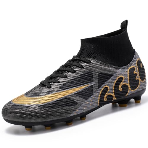 WOWEI Fußballschuhe Herren High Top Spike Microfaser Cleats Professionelle Fussballschuhe Jugen Athletics Trainingsschuhe Outdoor Turnschuhe Kinder Fußball Stiefel (UKN-9, 36EU) von WOWEI