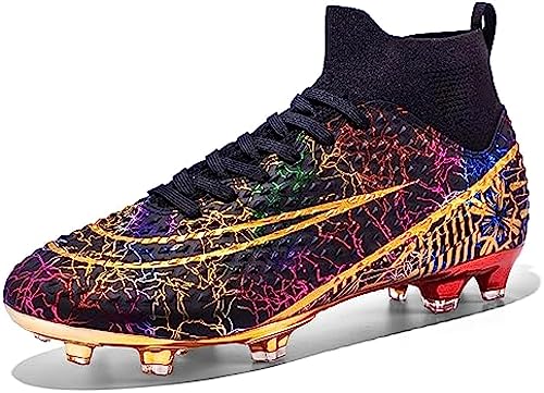 WOWEI Fußballschuhe Herren High Top Stollen Spike Cleats Trainingsschuhe Sport Outdoor Fußballschuhe Kinder Unisex Professionelle Fussballschuhe Sport (2 ATG, 34EU) von WOWEI