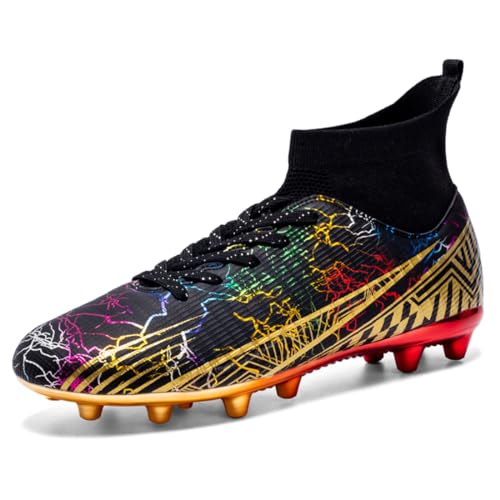 WOWEI Fußballschuhe Herren High Top Stollen Spike Cleats Trainingsschuhe Sport Outdoor Fußballschuhe Kinder Unisex Professionelle Fussballschuhe Sport (8 CGV, 40EU) von WOWEI