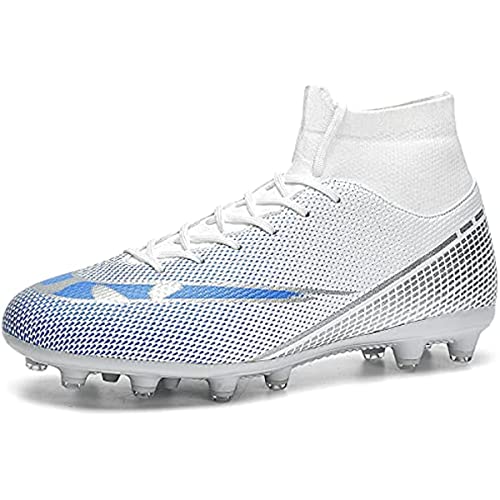 WOWEI Fußballschuhe Herren High Top Stollen Spike Cleats Trainingsschuhe Sport Outdoor Fußballschuhe Kinder Unisex Professionelle Fussballschuhe Sport Fußball Stiefel (Farbe 28 at, 39EU) von WOWEI