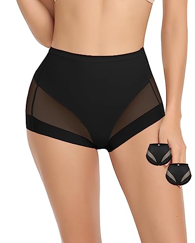 WOWENY Bauchweg Unterwäsche Damen Miederhose mit Bauch-Weg-Effekt Shapewear Stark Formend Miederslip Bauch Weg Stark Formend Slip,Schwarz,M von WOWENY