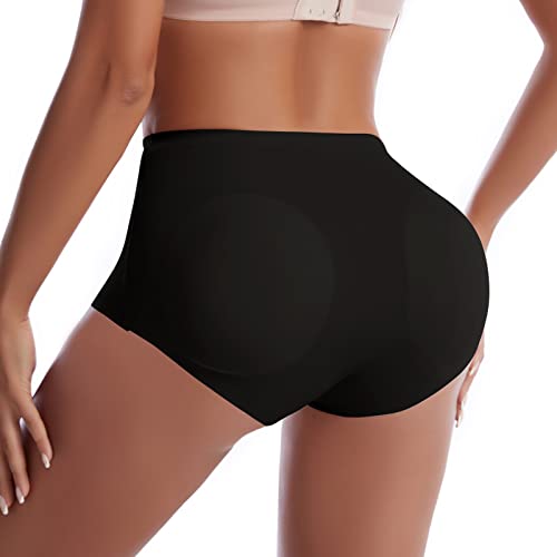 WOWENY Damen Butt Lifter Unterhose Po Push Up Miederhose Damen Bauchweg Unterhose Damen Sexy Shapewear Formend Miederslips Padded Höschen Schwarz M von WOWENY