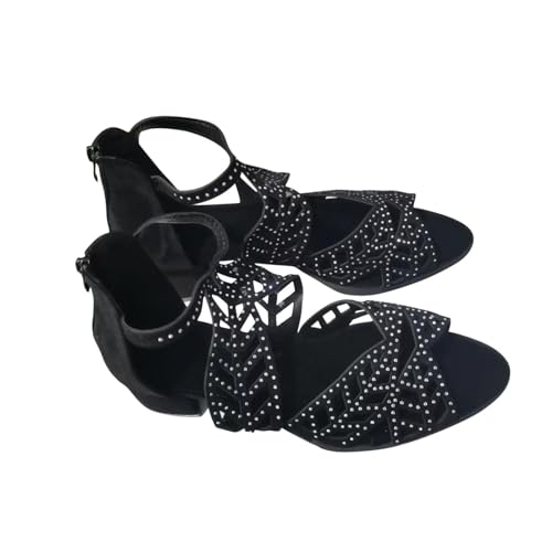 Damen High Heel Sandalen Sale Frauen Strass Sandals Klobigem Absatz Sandalette Aushöhlen Sandale Fisch Mund Sandaletten Rückenreißverschluss Sandal Atmungsaktiv Slipper Leichte Walking Hausschuhe von WOXIHUAN