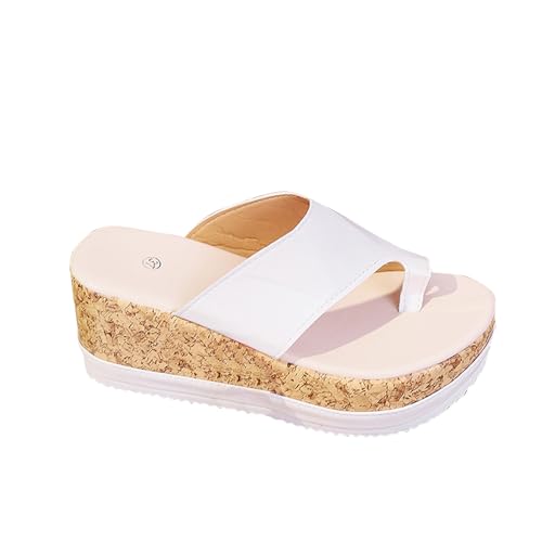 Damen Keilabsatz Sandals Sale Zehenring Sandalen Frauen Dicke Sohle Sandalette Rutschfeste Sandale Zehentrenner Schnalle Sandal Offene Zehe Sandaletten Lässige Strand Slippers Sommer Bequem Hausschuhe von WOXIHUAN