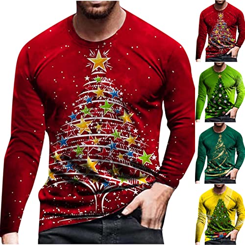 Herren Weihnachts Tshirt Sale, Bunter Weihnachtsbaum Aufdruck Weihnachtspullover Männer Langarmshirt Xmas Pullover Shirt Rundhals Freizeithemd Weihnachten Hemd Weihnachtsshirt für Weihnachtenparty Herren Weihnachts Tshirt Sale, Bunter Weihnachtsbaum Aufdruck Weihnachtspullover Männer Langarmshirt Xmas Pullover Shirt Rundhals Freizeithemd Weihnachten Hemd Weihnachtsshirt für Weihnachtenparty von WOXIHUAN