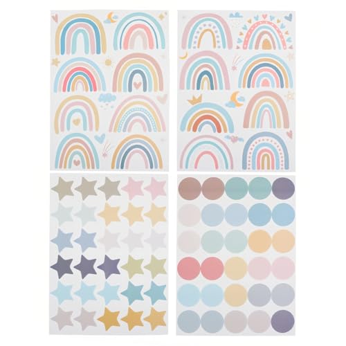 Wandtattoo Regenbogen,76 Stück Wandsticker für Kinderzimmer,Wandaufkleber,kinderzimmer mädchen für Schlafzimmer Deko Wandtattoo Regenbogen,76 Stück Wandsticker für Kinderzimmer,Wandaufkleber,kinderzimmer mädchen für Schlafzimmer Deko von WOXJENA
