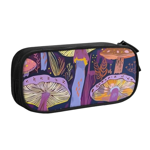 WPUTY Federmäppchen, Motiv: helle Pilze, Kunstdruck, großes Fassungsvermögen, schwarz, doppellagig, Schreibwaren-Organizer, Make-up-Tasche für Schule, Büro, Reisen, Schwarz , Einheitsgröße, WPUTY Federmäppchen, Motiv: helle Pilze, Kunstdruck, großes Fassungsvermögen, schwarz, doppellagig, Schreibwaren-Organizer, Make-up-Tasche für Schule, Büro, Reisen, Schwarz , Einheitsgröße, von WPUTY