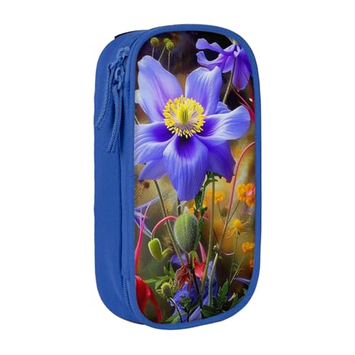 WPUTY Federmäppchen mit schönem Blumen-Kunstdruck, großes Fassungsvermögen, schwarz, doppellagig, Schreibwaren-Organizer, Kosmetik- und Make-up-Tasche für Studenten, Lehrer, Erwachsene, blau, WPUTY Federmäppchen mit schönem Blumen-Kunstdruck, großes Fassungsvermögen, schwarz, doppellagig, Schreibwaren-Organizer, Kosmetik- und Make-up-Tasche für Studenten, Lehrer, Erwachsene, blau, von WPUTY