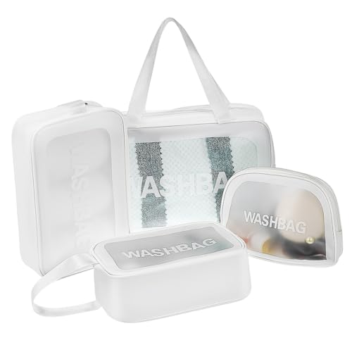 WRITWAA 1 Set Transparente Kosmetiktasche PVC Kulturbeutel Kulturbeutel Organizer Taschen Für Reisen Kosmetiktasche Reisetaschen Damen Make Up Tasche Make Up Tasche Organizer von WRITWAA