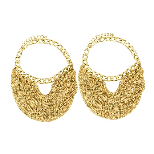 WRITWAA 2 Stück Schuhkette Punk Layered Gold Fußkettchen Quaste Gold Fußkettchen Gold Quaste Fußkettchen Gold Punk Fußkettchen Ketten Gold Punk Fußkettchen Gold Quaste Fußkettchen von WRITWAA