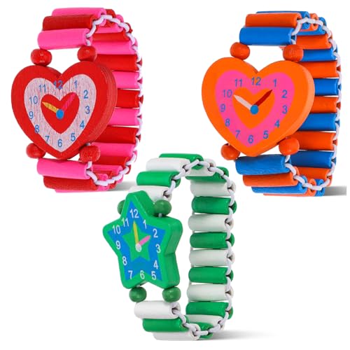 WRITWAA 3er Set Holzspielzeug Armbanduhr Für Cartoon Simulation Uhr Für Jungen Und ädchen Ideales Für Schüler Und Geburtstagsfeiern WRITWAA 3er Set Holzspielzeug Armbanduhr Für Cartoon Simulation Uhr Für Jungen Und ädchen Ideales Für Schüler Und Geburtstagsfeiern von WRITWAA