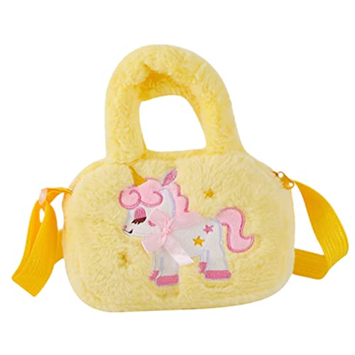 WRITWAA Einhorn Umhängetasche Umhängetasche Cartoon Tasche Kinder Umhängetasche Schöne Umhängetasche Mädchen Plüschtasche Plüsch Einkaufstasche Kinder Cartoon Tasche Kleine von WRITWAA