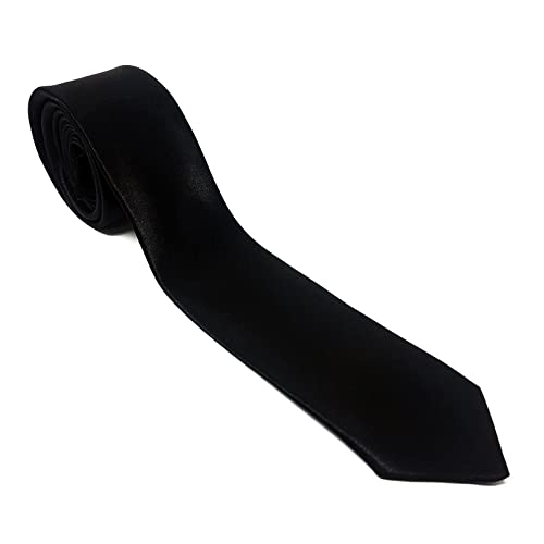 Krawatte für Erwachsene – Skinny oder normale Stile für Männer und Frauen Gr. Dünn, Schwarz von WS UK
