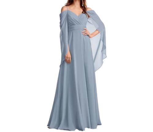 Schulterfreies Brautjungfernkleid, formelles Hochzeitskleid, Damenkleid, Abschlussball 2023, Cocktail, Chiffon, bodenlang, dusty blue, 48 Plus Schulterfreies Brautjungfernkleid, formelles Hochzeitskleid, Damenkleid, Abschlussball 2023, Cocktail, Chiffon, bodenlang, dusty blue, 48 Plus von WSEYU
