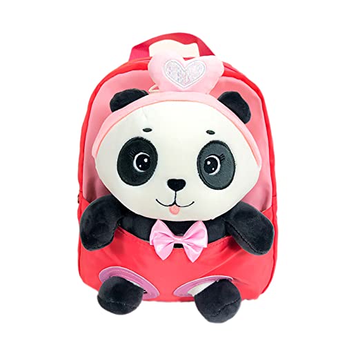 Kinderrucksack Kleinkind Kinder Kindergarten Niedlich Panda Schultasche für Jungen Mädchen, rot, S, Kinderrucksack von WSLCN