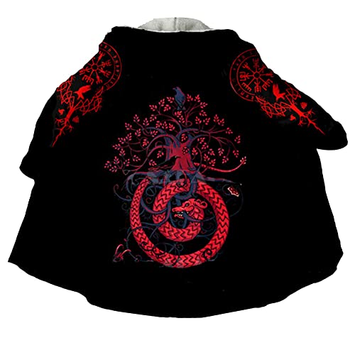 Viking Clothing Herren Kapuzenmantel, Nordic Tattoo Kunst Kaschmir Umhang Winter Warmer Mantel Parka,Yggdrasil,XXL Viking Clothing Herren Kapuzenmantel, Nordic Tattoo Kunst Kaschmir Umhang Winter Warmer Mantel Parka,Yggdrasil,XXL von WSXJJ