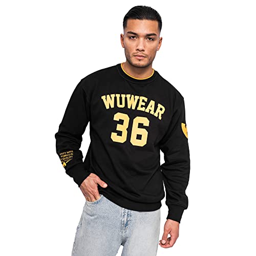 Wu Wear - Wu 36 Block Crewneck Sweater, Urban Streetwear Fashion Pullover, mit Kapuze, Hip Hop, Herren Kapuzenpullover, 4XL von Wu Wear