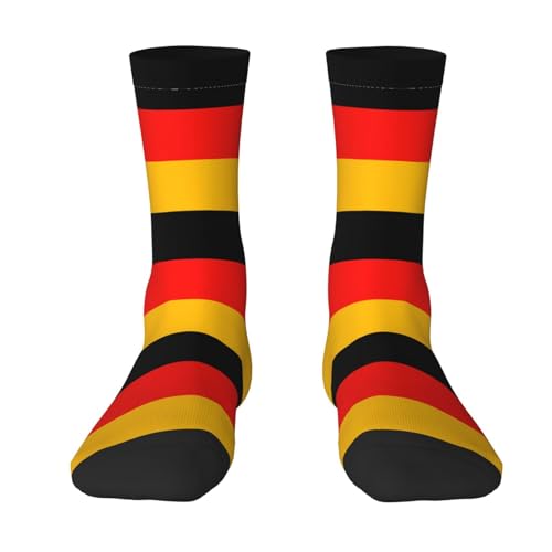 Einzigartige Socken für Erwachsene mit Deutschland-Flagge, Unisex, athletische Socken für Damen und Herren, Crew-Socken, 2 Schwarz, 1, Einheitsgr��e von WURTON