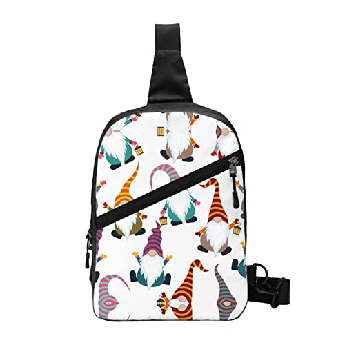 Lodge Bear Umhängetasche mit Hirschmotiv und Fisch-Druck, Unisex, Umhängetasche, Sling-Rucksack, für Herren und Damen, Reisen, Wandern, Tagesrucksack, Lustige Weihnachtswichtel, One Size von WURTON