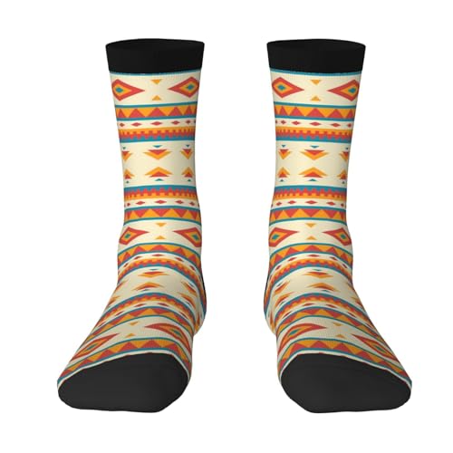 Socken mit Indianer-Druck, einzigartige Socken für Erwachsene, Unisex, athletische Socken für Damen und Herren, Crew-Socken, 3 Schwarz, Einheitsgr��e von WURTON