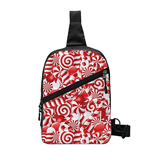 Sunset Beach Print Umhängetasche Unisex Crossbody Bag Sling Rucksack Herren Damen Reise Wandern Daypack Crossbody, Zuckerstangen, One Size von WURTON