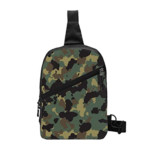 Umhängetasche mit Flamingo-Druck, Unisex, Crossbody-Tasche, Sling-Rucksack, für Herren und Damen, Reisen, Wandern, Tagesrucksack, Camouflage-Muster, Einheitsgröße von WURTON