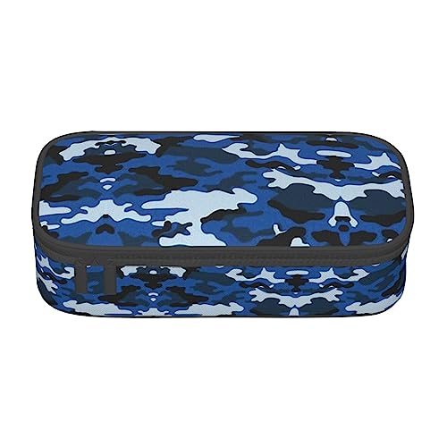 WURTON Federmäppchen mit Camouflage-Aufdruck, Schreibwaren, Aufbewahrungstasche, Schulbedarf, Teenager, Mädchen, Jungen, Federmäppchen, Blau von WURTON