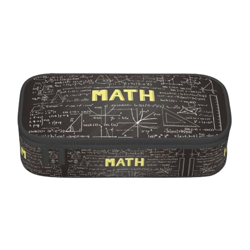 WURTON Schule Mathematik Druck Reißverschluss Federmäppchen, Multi-slot Stift Kapazität Bleistift Tasche für Schule Bürobedarf von WURTON