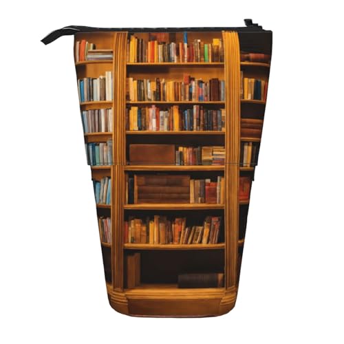 WURTON Teleskop-Federmäppchen mit Bücher-Druck, vielseitig, Schreibwaren, Make-up, Aufbewahrungstasche, Zubehör, Schwarz , Einheitsgröße WURTON Teleskop-Federmäppchen mit Bücher-Druck, vielseitig, Schreibwaren, Make-up, Aufbewahrungstasche, Zubehör, Schwarz , Einheitsgröße von WURTON