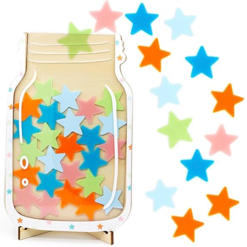 WUSJCOF Belohnungssystem Kinder Belohnungsglas mit 25 Sternen, Holz Sterne Glas für Klassenzimmer und Zuhause, Anreizglas für Gutes Verhalten Schule und Familie WUSJCOF Belohnungssystem Kinder Belohnungsglas mit 25 Sternen, Holz Sterne Glas für Klassenzimmer und Zuhause, Anreizglas für Gutes Verhalten Schule und Familie von WUSJCOF