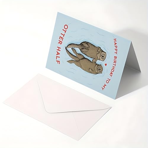 WUSJCOF Otter Geburtstagskarte inkl. Umschlag und Aufkleber, Meine Bessere Hälfte Geburtstagskarten, Lustige Geburtstagskarte Frau Mann, Birthday Card für Ehemann, Ehefrau, Freund oder Freundin WUSJCOF Otter Geburtstagskarte inkl. Umschlag und Aufkleber, Meine Bessere Hälfte Geburtstagskarten, Lustige Geburtstagskarte Frau Mann, Birthday Card für Ehemann, Ehefrau, Freund oder Freundin von WUSJCOF