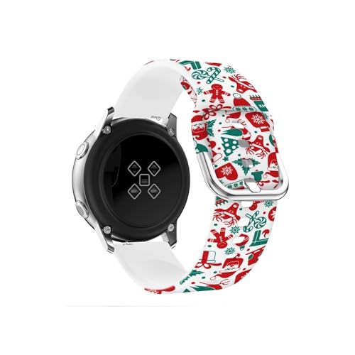 20mm 22mm Silikonband for Samsung Galaxy Watch 4/3 Active 2, for Huawei Watch 3, for Amazfit GTR Armband Correa (Color : Childlike Christmas, Size : Strap width 20mm) von WUURAA
