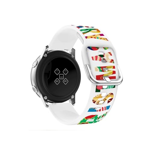 20mm 22mm Silikonband for Samsung Galaxy Watch 4/3 Active 2, for Huawei Watch 3, for Amazfit GTR Armband Correa (Color : Colorful Christmas, Size : For Amazfit Watch 42mm) von WUURAA