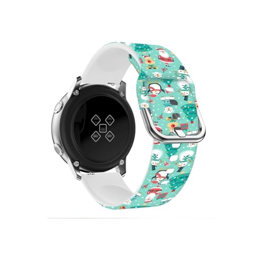 20mm 22mm Silikonband for Samsung Galaxy Watch 4/3 Active 2, for Huawei Watch 3, for Amazfit GTR Armband Correa (Color : Snow christmas, Size : For Watch 4 Classic 46mm) von WUURAA