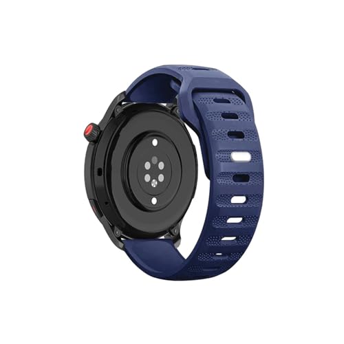 22mm 20mm Silikonband for Huawei Uhr 4/3/GT3-2 Pro for Amazfit GTR 4/GTS 4 weiche atmungsaktive Gürtel for Samsung Galaxy Uhr 6/5/4 Armband (Color : Dark blue, Size : For 20mm) von WUURAA